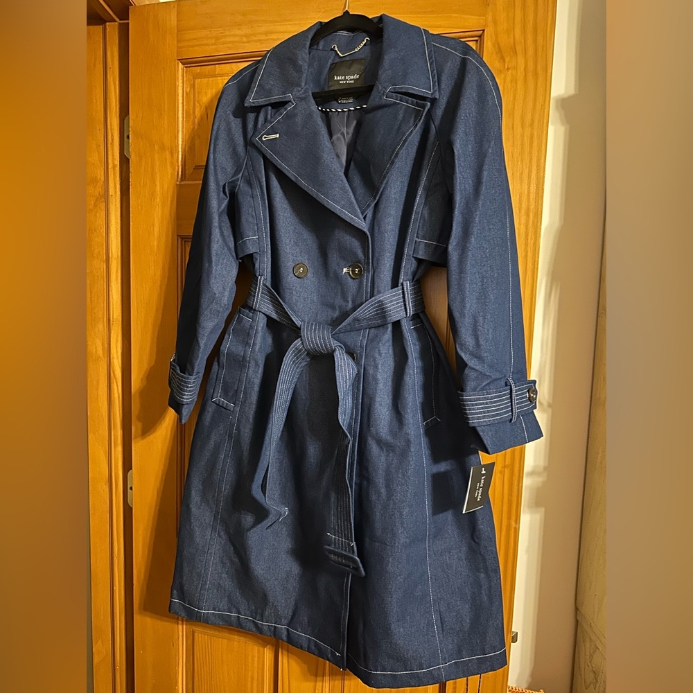 NWT Kate Spade Denim Trench Coat